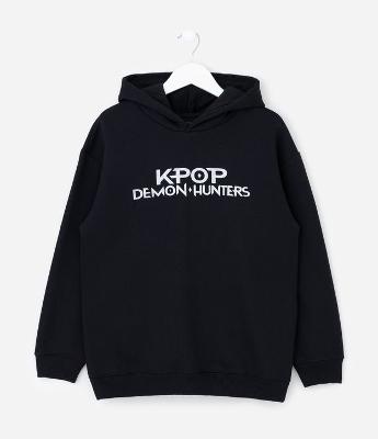 Casaco Infantil Oversized com Capuz e Estampa Huntrix – Tam 7 a 16 Anos