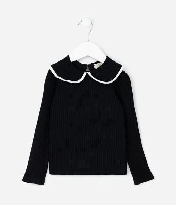 Blusa Infantil Slim com Gola Boneca – Tam 1 a 5/6 Anos