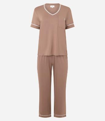 Pijama Longo em Viscolycra com Bolso