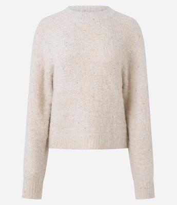 Suéter Regular em Tricô com Mini Paetês