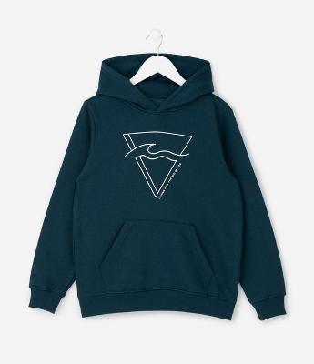 Casaco Infantil em Moletom com Capuz e Lettering – Tam 5 a 14 Anos