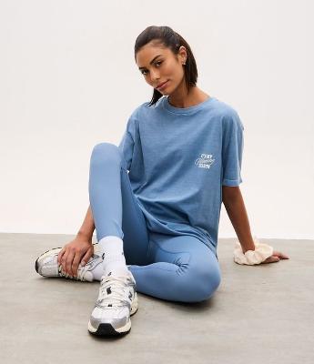 Camiseta Oversized Esportiva em Algodão com Estampa Lettering