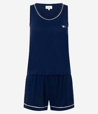 Pijama em Viscolycra com Detalhes em Viés Contrastante