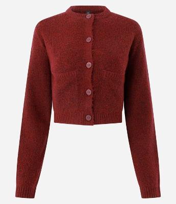 Cardigan Curto em Tricô com Textura Atoalhada