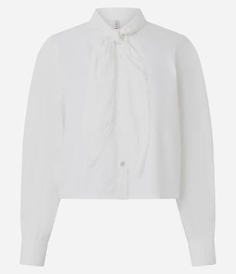 Camisa em Algodão com Amarração na Gola