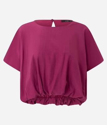 Blusa em Viscose com Efeito Balonê e Mangas Curtas
