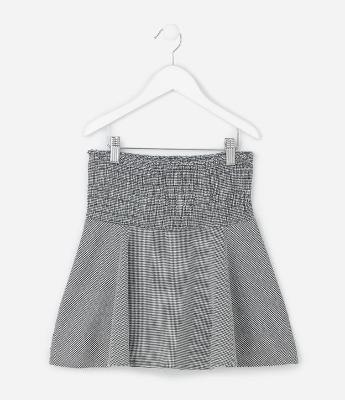 Saia Infantil com Mini Xadrez e Short Interno – Tam 5 a 14 Anos