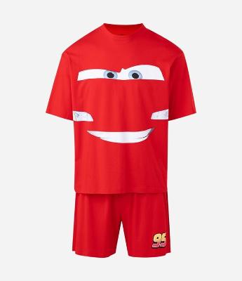 Pijama Boxy Manga Curta em Algodão Relâmpago McQueen