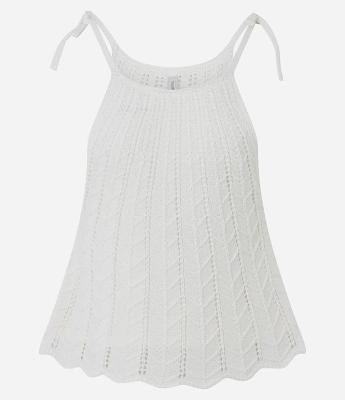 Blusa Alongada em Tricô com Amarração na Alça