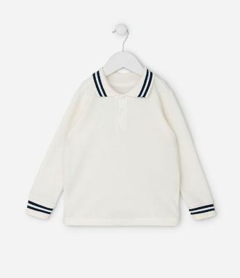 Camisa Infantil em Malha Waffle com Gola Polo – Tam 1 a 5/6 Anos