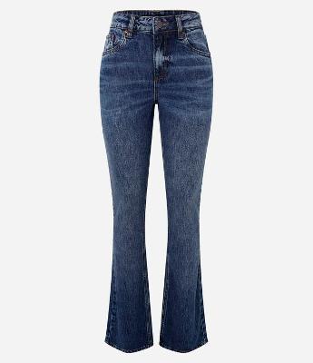 Calça Flare em Jeans com Cintura Média Five Pockets