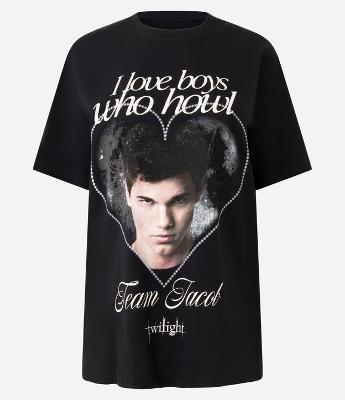 Camiseta em Algodão com Estampa Crepúsculo Team Jacob