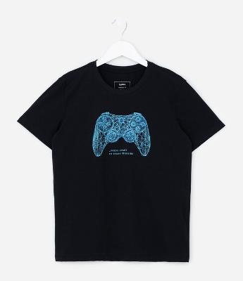 Camiseta Infantil com Estampa Gamer – Tam 5 a 14 Anos