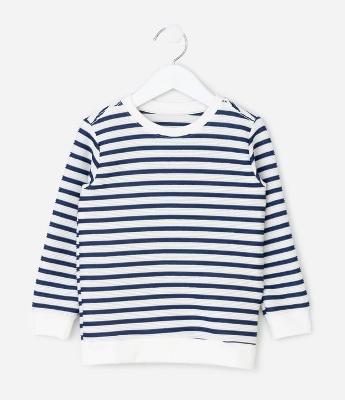 Camiseta Infantil Listras com Texturizada – Tam 1 a 6 Anos