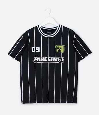 Camiseta Infantil Esportiva com Estampa Minecraft – Tam 5 a 14 Anos