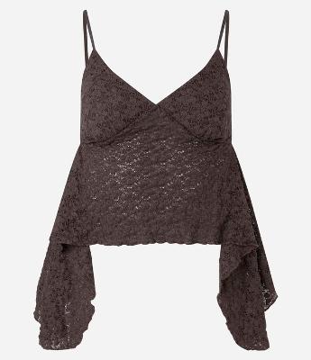 Blusa de Alcinha em Renda com Pontas Assimétricas