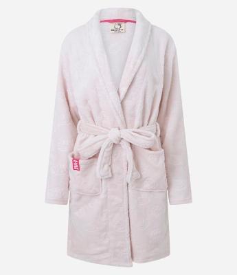 Robe Regular em Sherpa com Textura Hello Kitty