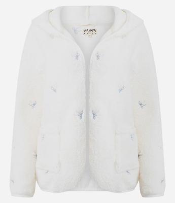 Robe Regular em Sherpa com Laços Bordados