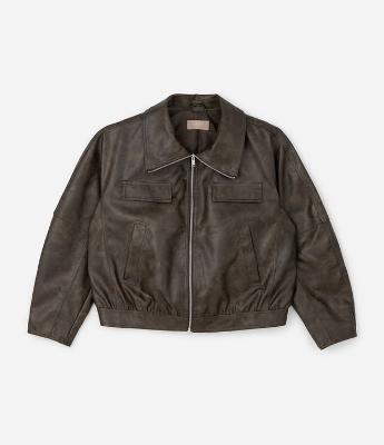 Jaqueta Bomber com Efeito Manchado Bolsos Curve e Plus Size