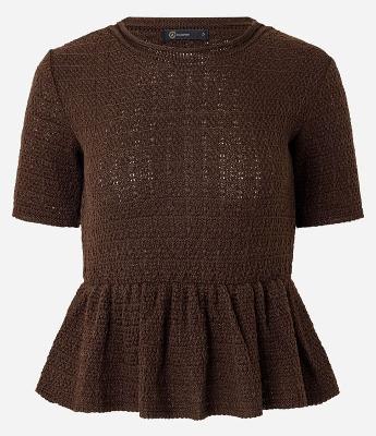 Blusa Peplum Estruturada em Tricô