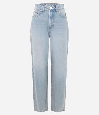 Calça Baggy em Jeans com Cintura Média