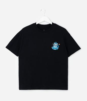 Camiseta Infantil Oversized Gato Guerreiras do K-Pop – Tam 5 a 16 Anos