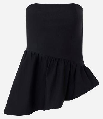 Blusa Peplum em Bengaline com Barra Assimétrica