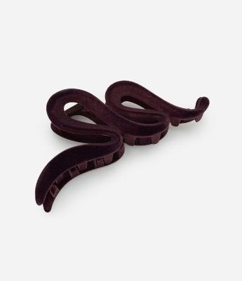 Piranha de Cabelo Aveludada com Formato Zigzag