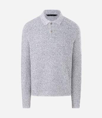 Suéter Texturizado com Gola Polo