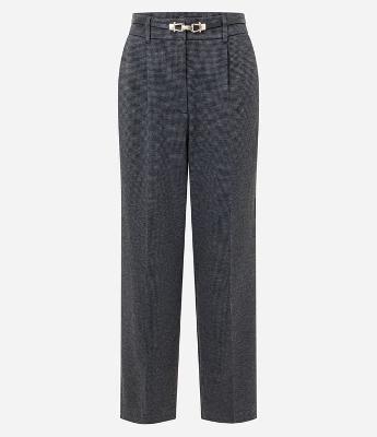 Calça Xadrez em Ponto Roma com Cinto Fino