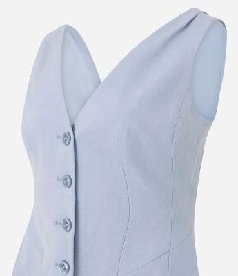 Colete de Alfaiataria Acinturado com Abotoamento Frontal