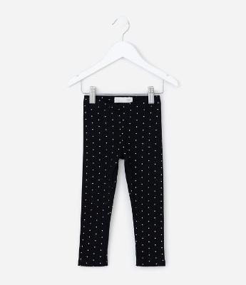 Calça Infantil Legging com Poás Metalizados – Tam 1 a 6 Anos