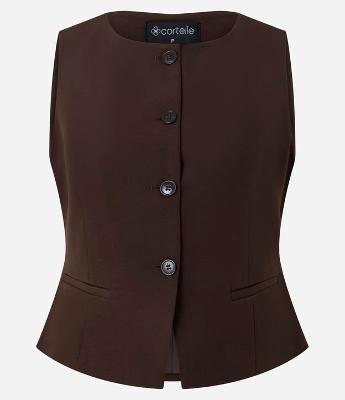 Colete Alfaiatado com Abotoamento e Bolsos Embutidos