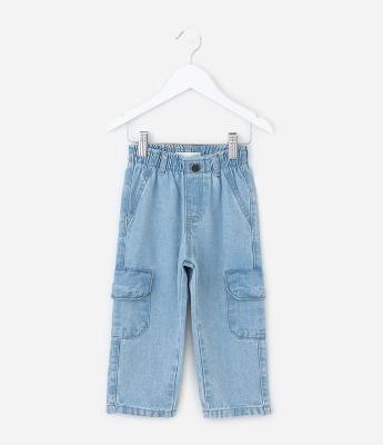 Calça Infantil em Jeans com Bolsos Cargo – Tam 1 a 5/6 Anos