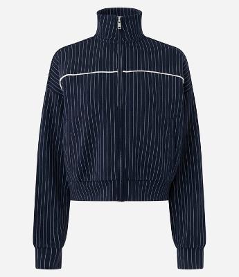 Jaqueta Regular em Moletom sem Felpa com Estampa Listrada