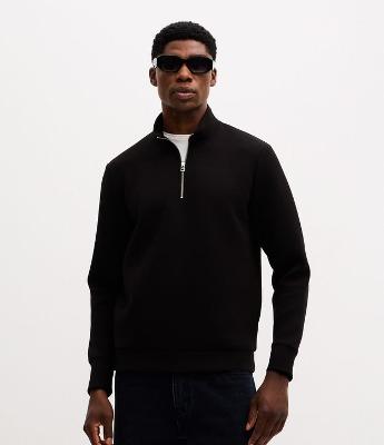 Blusão em Meia Malha Liso com Zíper na Gola