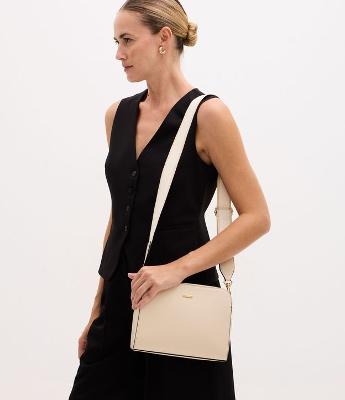 Bolsa Transversal Média em PU com Alça Larga