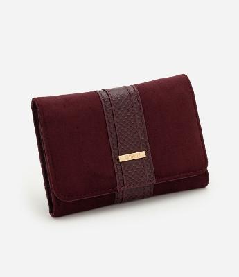 Carteira Envelope Média em PU com Faixa Texturizada