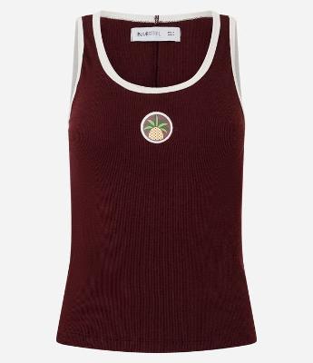 Regata em Ribana com Viés Contrastante e Bordado Abacaxi