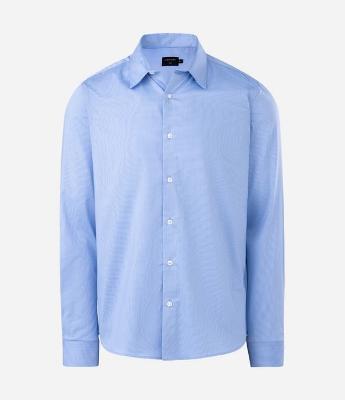 Camisa Slim com Fibra de Bambu Maquinetada com Listras
