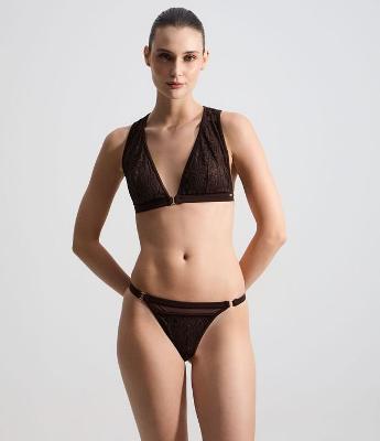 Calcinha String Fio em Renda Floral