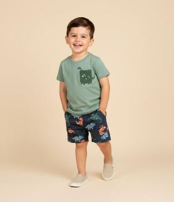 Conjunto Infantil com Estampada Dinossauro – Tam 1 a 5/6 Anos