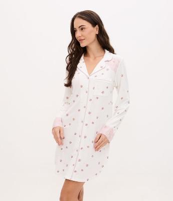 Camisola Americana Peach Touch com Estampa Floral