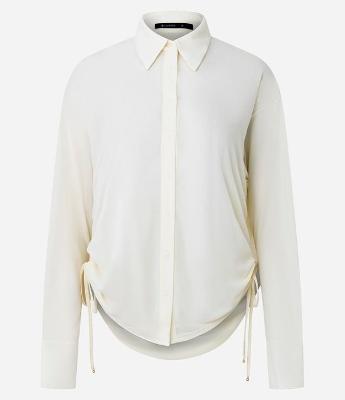 Camisa em Tule com Transparência e Puxadinho Lateral