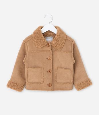 Jaqueta Infantil em Suede com Pelos Interno – Tam 1 a 5/6 Anos