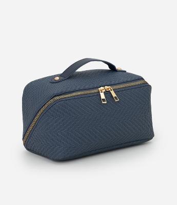 Necessaire Baú Espaçosa em PU com Alça Fixa