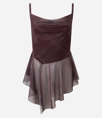Blusa Alcinha em Tule com Barra Assimétrica