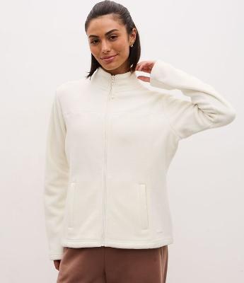 Jaqueta Pesada Esportiva em Fleece com Gola Alta