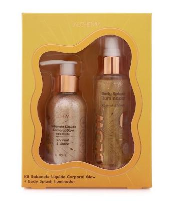 Kit Glow com Sabonete Liquido e Body Splash Iluminador Alchemia