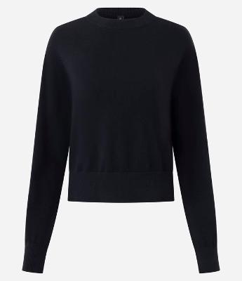 Suéter Boxy em Tricô com Gola e Punhos Canelados